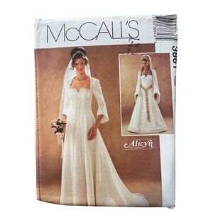 McCalls 3861 Alicyn Sewing Pattern Bridal Wedding Dress Size 18-24 Vintage UNCUT
